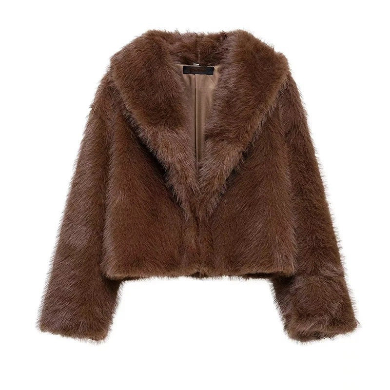 Damen Trendy Kunstfelljacke R&B
