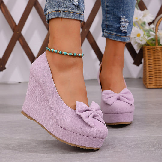Damen Wedge-Pumps mit dekorativer Schleifen-Applikation und komfortablem Fußbett R&B