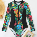 Damen Einteiler Badeanzug mit floralem Muster R&B