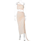 Damen Elegantes, einseitiges Maxikleid mit raffinierten Drapierungen R&B