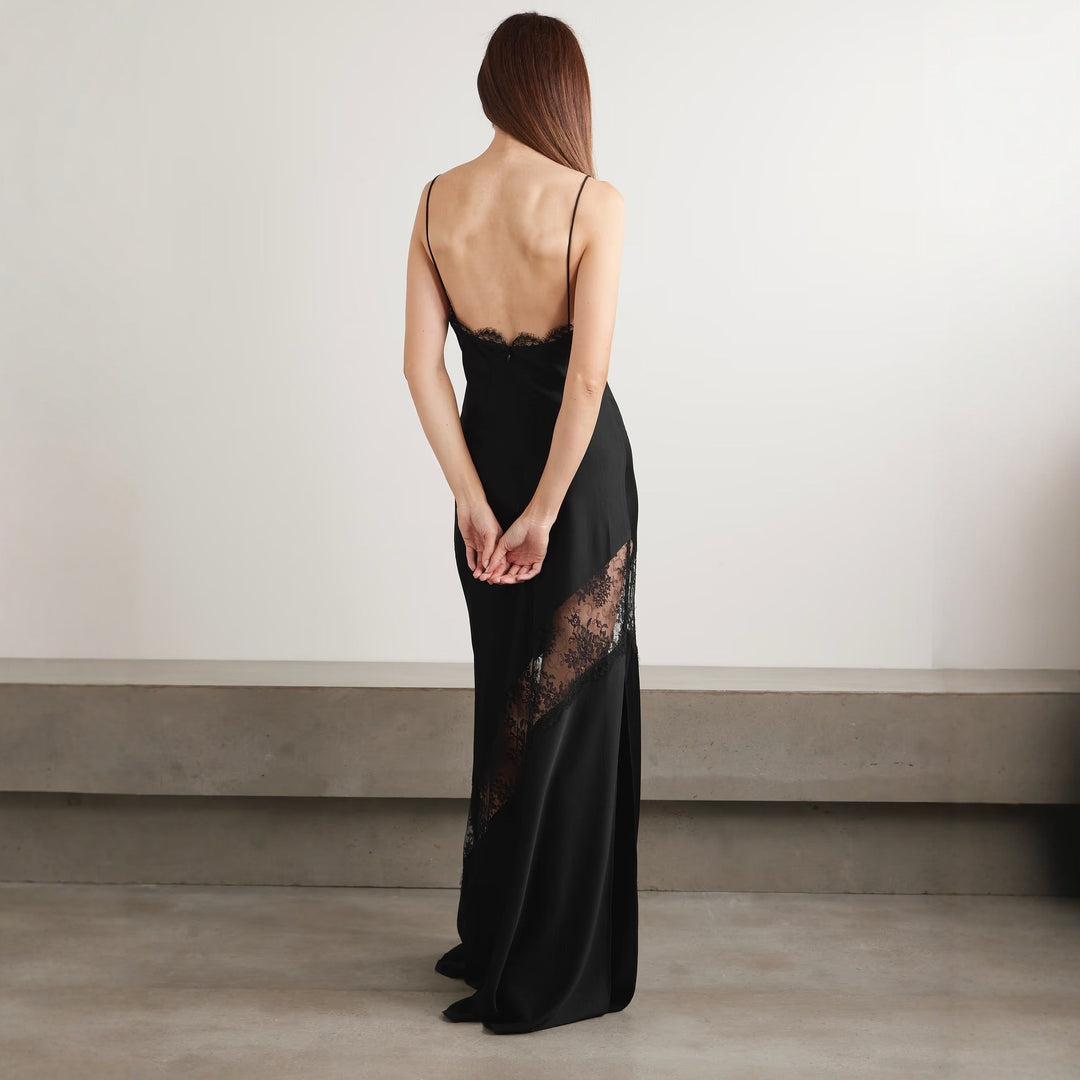 Damen Elegantes Abendkleid mit raffiniertem Spitzenbesatz R&B