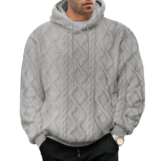 Herren Hoodiekapuzenpullover aus kuscheligem Material mit Struktur R&B