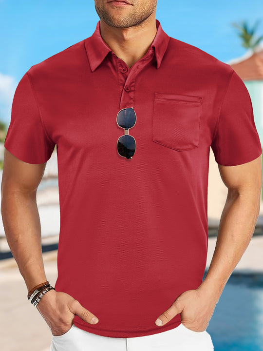 Herren nan funktionales Polohemd mit Brusttasche und atmungsaktiver Meshstruktur R&B