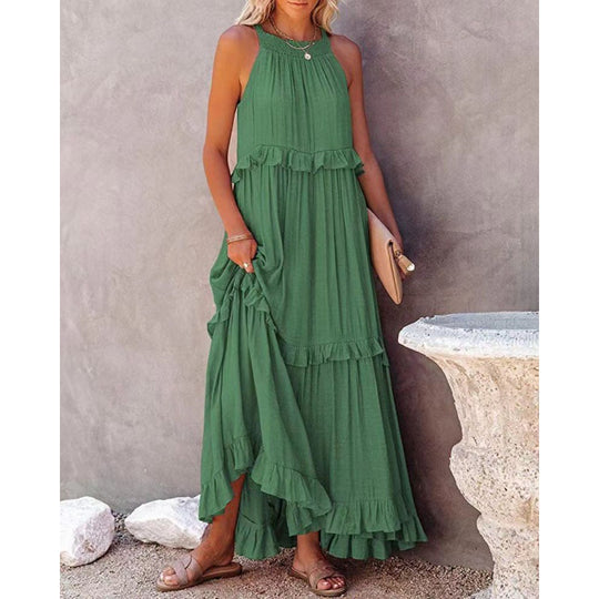 Damen Maxikleid mit voluminösem Rock R&B
