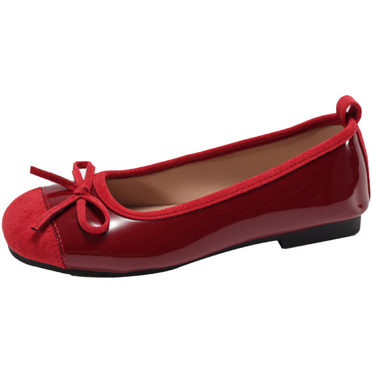 Damen Ballerinas mit eleganter Schleife und hochwertiger Glanzoberfläche R&B
