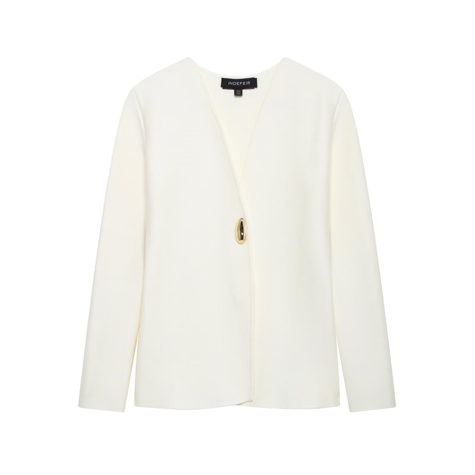 Damen elegante Blazerjacke mit asymmetrischem Schnitt und auffälligem Knopf
