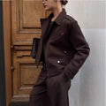 Damen modische cropped Jacke im minimalistischen Stil mit Taschen R&B