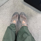 Damen elegante Riemchen-Ballerinas mit modischem Glitzereffekt R&B