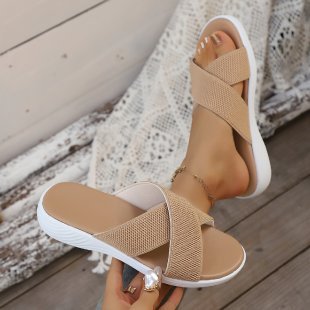 Damen Komfortable Clogs mit überkreuzten Riemen und rutschfester Sohle R&B