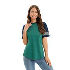 Damen sportliches Raglan-T-Shirt mit Streifenmuster R&B