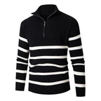 Herren Strickpullover mit Stehkragen und sportlichem Reißverschluss