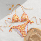 Damen floral gemusterter Triangel-Bikini R&B