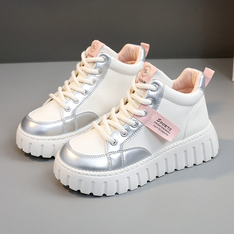 Damen Modische High-Top Sneakers mit sportlichem Design und robustem Sohlenprofil R&B