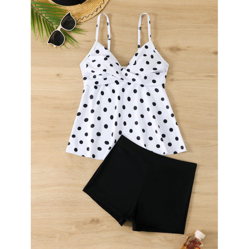Damen Tankini-Set mit zauberhaften Punkten und modischem Schnitt R&B