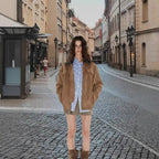 Damen Modische Oversized Weste aus hochwertigem Wildleder R&B