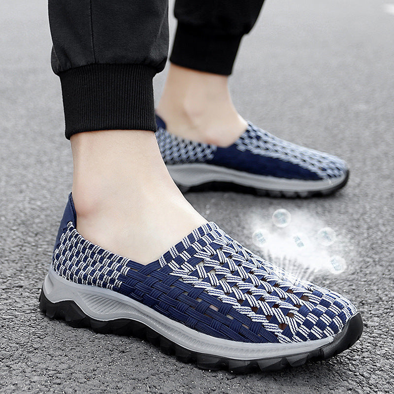 Unisex nan geflochtene elastische Slipper mit leichter dämpfender Sohle R&B