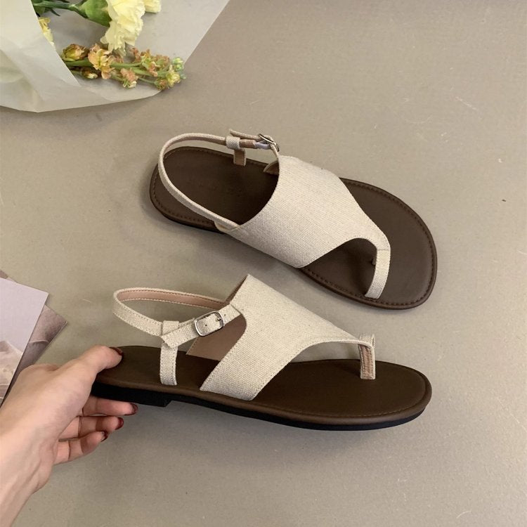 Damen elegante Zehentrenner-Sandalen mit verstellbarem Riemen und komfortablem Fußbett R&B