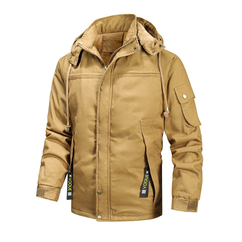 Herren vielseitige Outdoor-Jacke mit gefütterter Kapuze