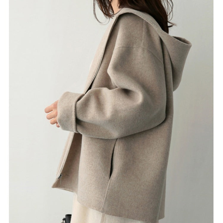 Damen Modische und elegante Kapuzenjacke aus weichem Material R&B