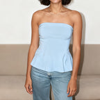 Damen Bustier-Oberteil mit figurformendem Schnitt und elegantem Plissee R&B