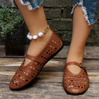 Damen komfortable Halbschuhe mit atmungsaktivem Design und verstellbarem Riemchen R&B