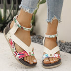 Damen Komfortable Sandalen mit floralen Akzenten und anatomischem Fußbett R&B