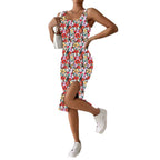 Damen Figürliches Maxikleid mit auffälligem Farbdesign R&B