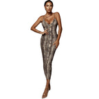 Damen Figurbetontes Kleid mit aufregendem Leopardenmuster R&B