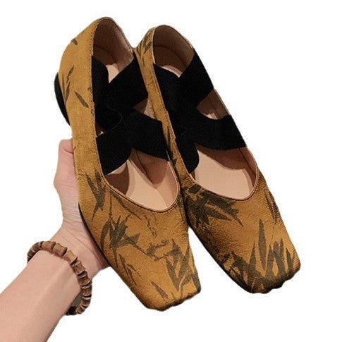Damen Komfortable Slingback Schuhe mit elegantem Musterdruck