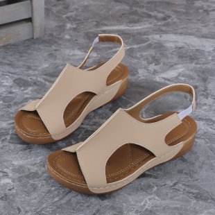 Damen Komfortable Zehentrenner-Sandalen mit elastischem Riemendesign R&B