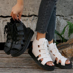 Damen trendige offene Schnürsandalen mit innovativem Cut-Out-Design R&B