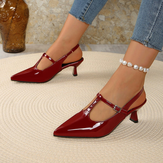 Damen Slingback High-Heels mit eleganter Spitze und verstellbarem Riemchen R&B