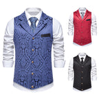 Herren elegante Anzugweste mit feinem Floral-Muster und hochwertiger Verarbeitung R&B