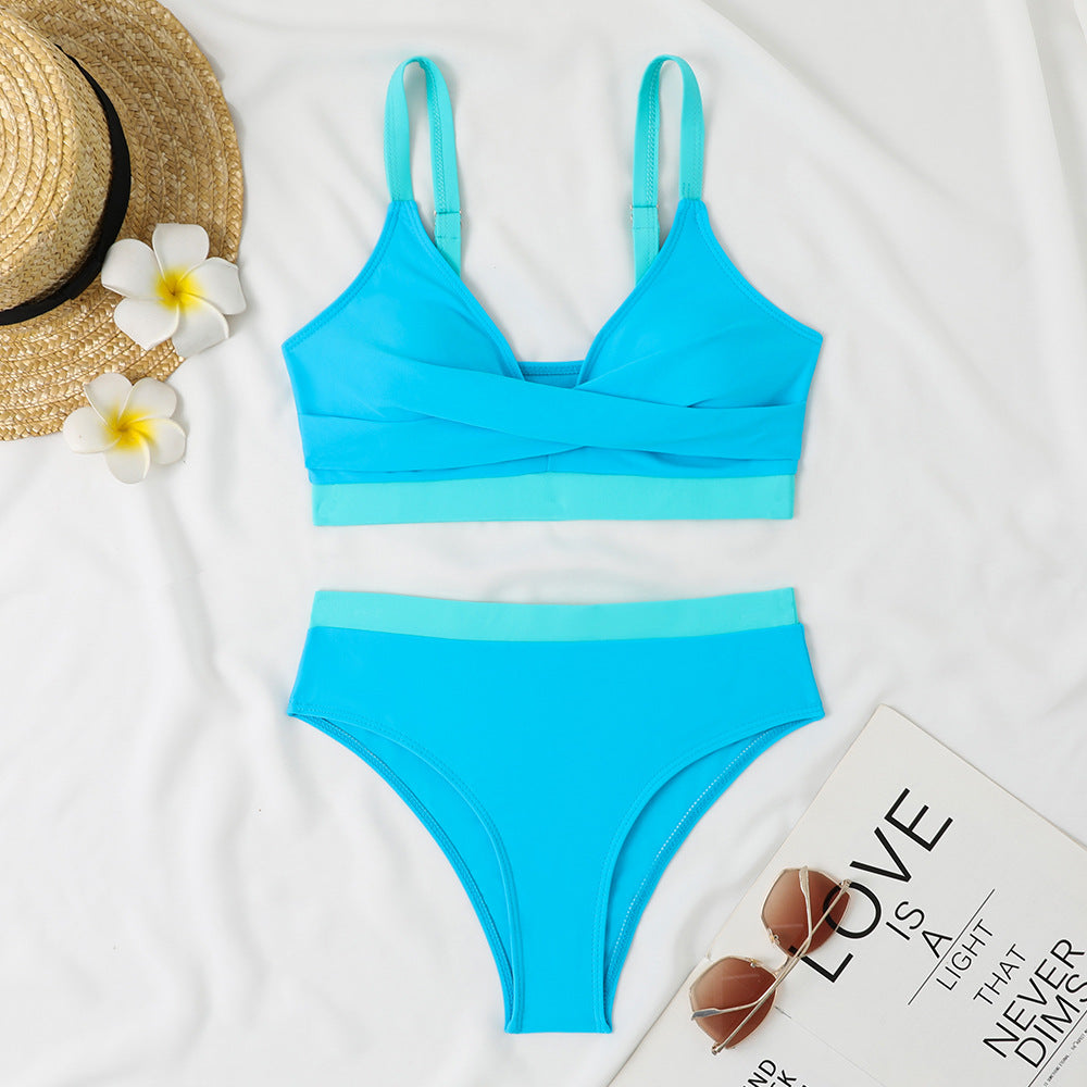 Damen Sportlicher Bikini mit modischem Wickeldesign R&B