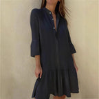 Damen Hemdkleid mit Rüschen R&B