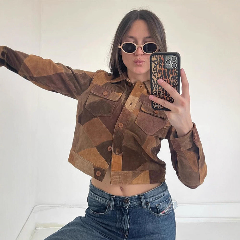 Damen cropped Wildlederjacke R&B