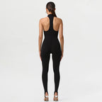 Damen Sportlicher Einteiler mit elegantem Kragen und dezenten Cut-Outs R&B