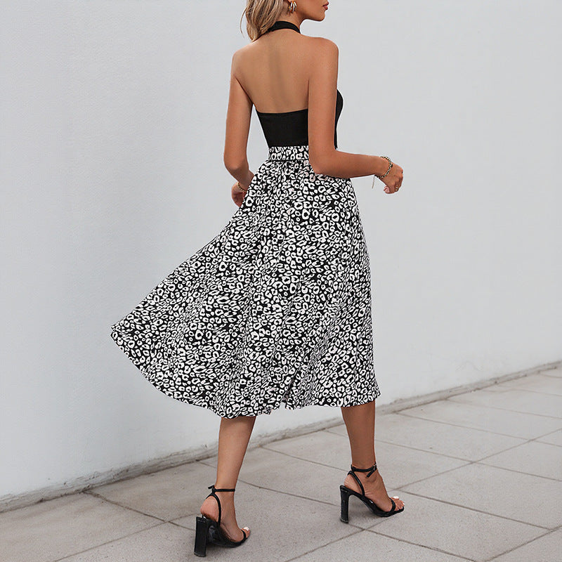 Damen Midi-Rock mit floralem Print und elastischem Bund R&B