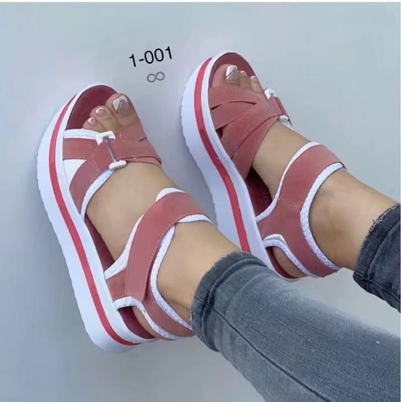 Damen Komfortable Riemchen-Sandalen mit dämpfendem Fußbett und elastischen Trägern R&B