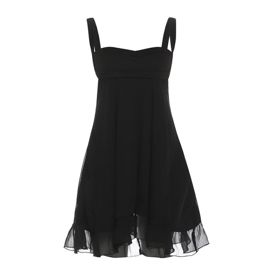 Damen Chiffonkleid mit fließendem Saum und herzförmigem Ausschnitt R&B