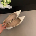 Damen spitze Ballerinas mit elegantem Riemchen und dekorativen Nieten R&B