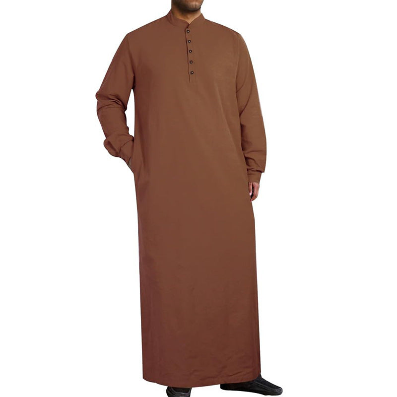 Herren moderner Kaftan mit Knopfleisten-Design und weichem Baumwollmaterial R&B