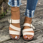 Damen Bequeme Riemchensandalen mit verstellbarem Schnallenverschluss R&B