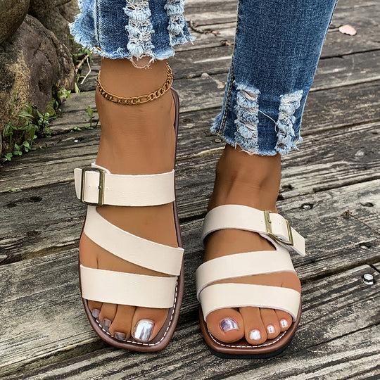 Damen Bequeme Riemchensandalen mit verstellbarem Schnallenverschluss R&B