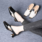 Damen Sling-Pumps mit geometrischem Blockabsatz und modischem Riemchen R&B