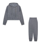 Damen Sportliches Sweatset mit cropped Hoodie und Jogginghose R&B