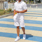 Herren lässiges Kurzarm-Walking-Outfit mit praktischen Taschen R&B