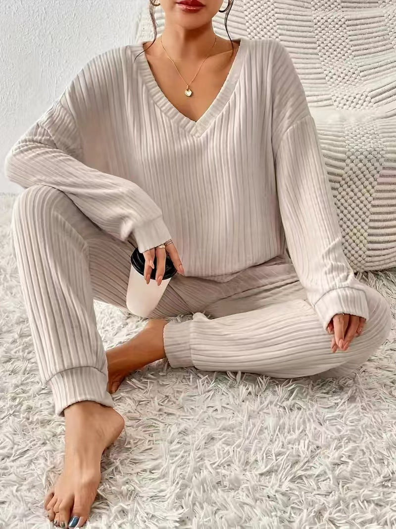 Damen Loungewear Set aus Rippstrick R&B