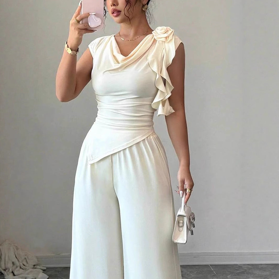 Damen Elegantes Jumpsuit mit Rüschendetails R&B