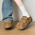 Damen Clogs mit praktischem Klettverschluss und weichem Wildlederobermaterial R&B